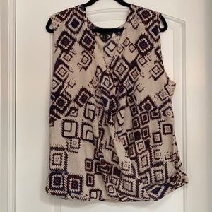 aztec printed faux wrap blouse.